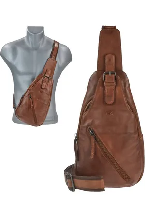 Bear Design Umhängetasche "Daley" Crossbody Bag Tasche Damen Herren Leder 18x31cm Crossover, sportlich, knautschig weiches Leder - Verkäufer: Ordnung und mehr