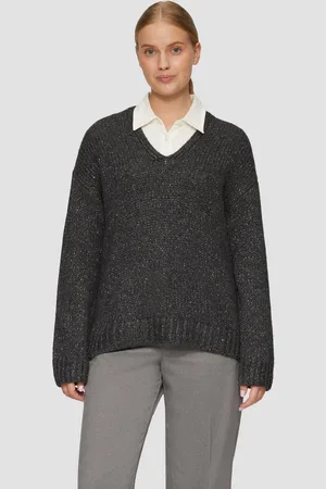 QS by s.Oliver Strickpullover Oversized Strickpullover mit Glitzergarn und Pailletten Pailletten - Verkäufer: