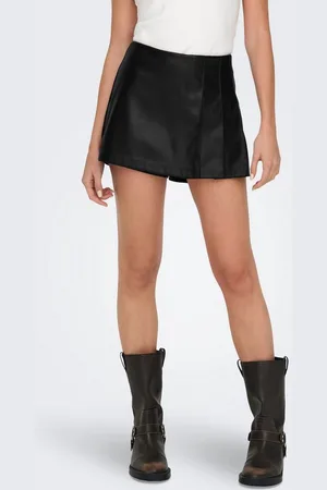ONLY Lederimitatrock ONLAMILI MW FAUX LEATHER SKORT PNT CC