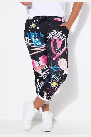 Angel of Style Funktionshose Hose Joggpants Crinkle mit Grafitti Elastikbund - Verkäufer: Popken Fashion Group