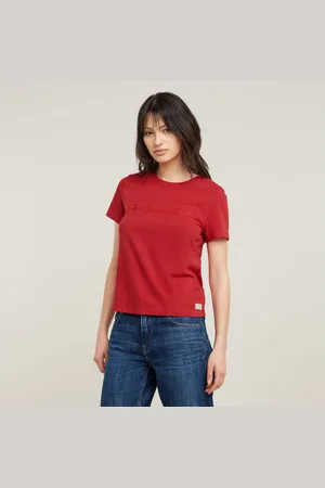 G-Star T-Shirt G-Script Shiny R mit Ton-in-Ton Schriftzug