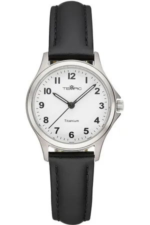TEMPIC Titanuhr, Quarzuhr, Armbanduhr, Damenuhr, analog, Lederarmband