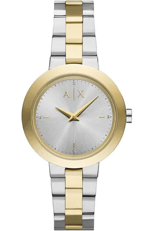 Armani Exchange Quarzuhr AX5171, Armbanduhr, Damenuhr, Edelstahlarmband, analog, Glassteine