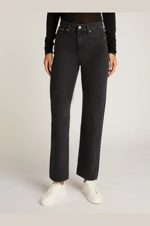Calvin Klein Mom-Jeans HIGH RISE STRAIGHT leichte Stoned wash Optik, mit Coinpocket