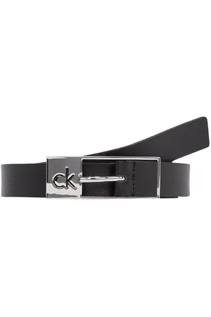 Calvin Klein Ledergürtel CK CUT SQUARE BUCKLE 2.0_CAVIAR Logoprägung, Einfachdornschließe