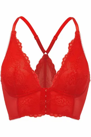 Gossard Longline-BH Lace Longline V-Bügel BH mit Frontverschluss Chilli Red (Longline BH, 1-tlg., Spitze/Netz) - Verkäufer: maria-dee
