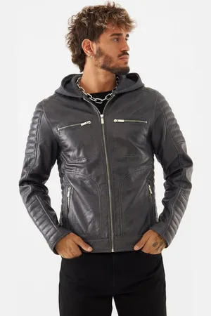 Bolongaro Lederjacke NATHAN HOODED Weiches Leder, gewalkte Oberfläche, Jersey-Kapuze - Verkäufer: GoJungo GmbH