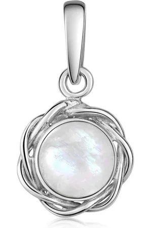 Materia Kettenanhänger Mondstein Edelstein Anhänger changierend weiß KA-59, 925 Sterling Silber - Verkäufer: Schmuck