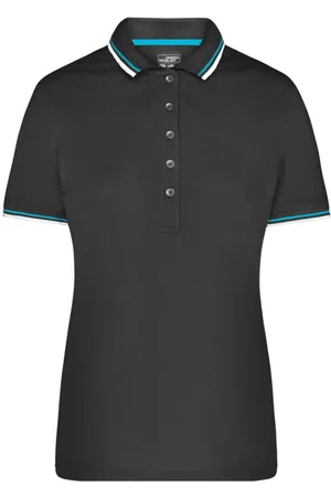 James & Nicholson Poloshirt Doppelpack Damen Polo-Shirt coldblack mit UV-Schutz JN965 (Spar-Set, 2er-Pack) Kontraststreifen an Kragen und Ärmel - Verkäufer: Silberpfeil