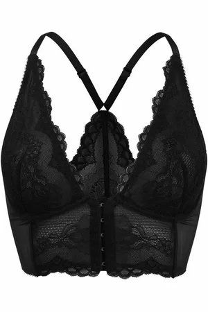 Gossard Longline-BH Lace Longline V-Bügel BH mit Frontverschluss Black (Longline BH, 1-tlg., Spitze/Netz) - Verkäufer: maria-dee