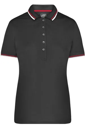 James & Nicholson Poloshirt Doppelpack Damen Polo-Shirt coldblack mit UV-Schutz JN965 (Spar-Set, 2er-Pack) Kontraststreifen an Kragen und Ärmel - Verkäufer: Silberpfeil