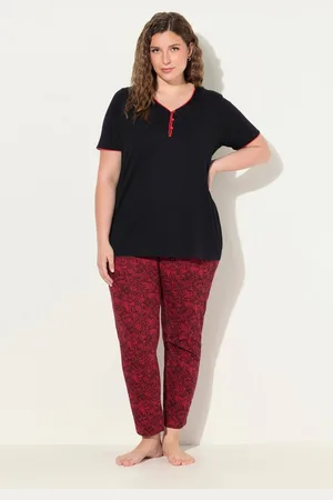 Ulla Popken Pyjama Pyjama Zierkante Spitzendruck Halbarm - Verkäufer: Popken Fashion Group