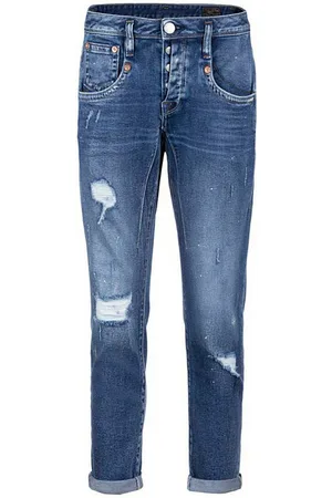 Herrlicher 7/8-Jeans Shyra Cropped Denim Comfort mit halb verdeckter Knopfleiste