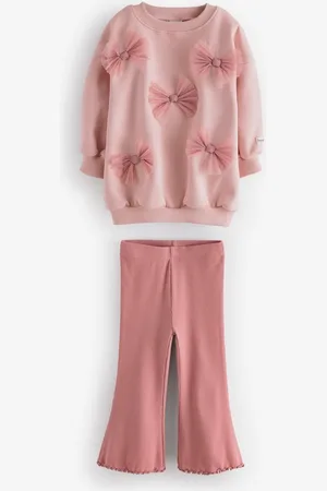 Next Langarmshirt & Leggings Schleifensweatshirt und Schlaghose im Set (2-tlg) - Verkäufer: Germany GmbH