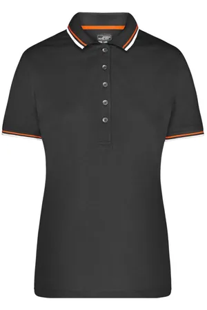 James & Nicholson Poloshirt Doppelpack Damen Polo-Shirt coldblack mit UV-Schutz JN965 (Spar-Set, 2er-Pack) Kontraststreifen an Kragen und Ärmel - Verkäufer: Silberpfeil