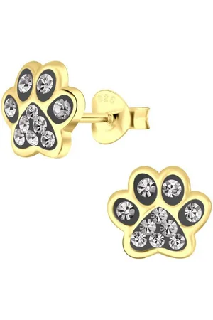 schmuck23 Paar Ohrstecker Kinder Ohrringe Pfote Tatze Hund Katze 925 Silber, Kinderohrringe - Verkäufer: