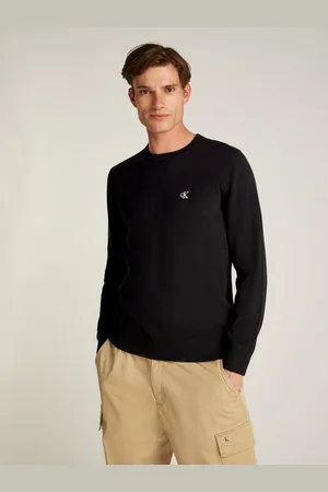 Calvin Klein Rundhalspullover MODERN CREW NECK SWEATER Logodruck, Rundhals