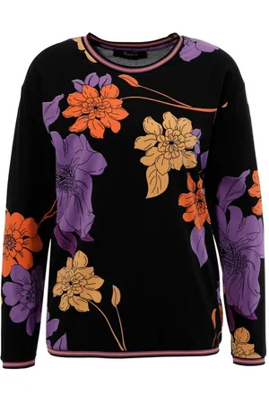 Aniston Sweatshirt mit großflächigen Blumen bedruckt - NEUE KOLLEKTION
