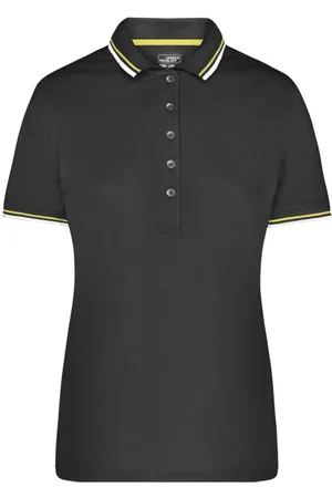 James & Nicholson Poloshirt Doppelpack Damen Polo-Shirt coldblack mit UV-Schutz JN965 (Spar-Set, 2er-Pack) Kontraststreifen an Kragen und Ärmel - Verkäufer: Silberpfeil