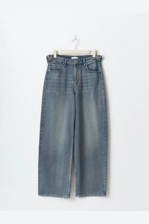 Gina Tricot Weite Jeans - Weite Jeans mit Verstellbarer Taille in Dusty Blue - Verkäufer: Schneider Fashion Store