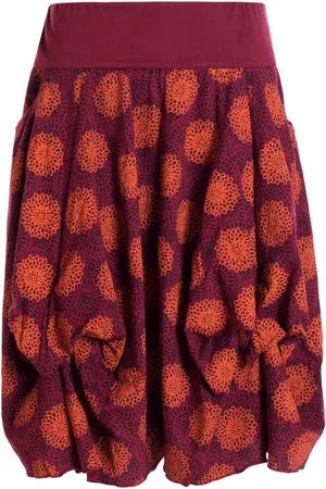 Vishes Jerseyrock Damen Ballon-Rock Knielang Pump-Rock Baumwolle Blüten-Muster Hippie, Retro Sytyle, Alternative Bekleidung - Verkäufer: - Alternative Bekleidung