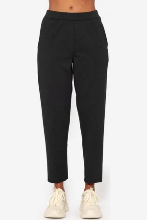 SASSYCLASSY Chinohose Chinohose Damen mit Ziernaht Details und Gummibund Lässige Hose aus Jersey Material Schwarz Beige Khaki Grau Dunkelgrau - Verkäufer: