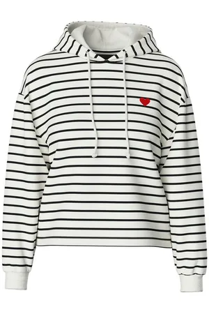 Pieces® Kapuzensweatshirt PCCHILLI LS HOODIE STRIPES EMB NOOS BC