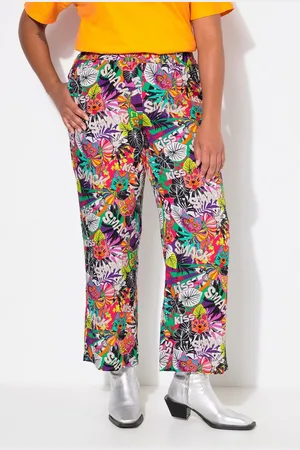 Angel of Style Schlupfhose Hose gerades Bein Blätter-Muster Elastikbund - Verkäufer: Popken Fashion Group