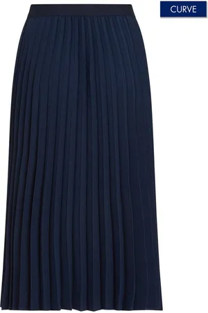 Tommy Hilfiger Plisseerock CRV FLUID PLEATED MIDI SKIRT in Großen Größen, Logo-Print