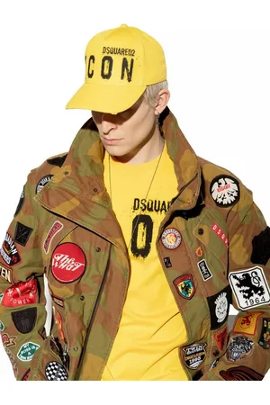 Dsquared2 Baseball Cap BE ICON BE COOL Spray-Effekt Baseballkappe Kappe Cap Distressed-Details auf der Spitze - Verkäufer: eldigo