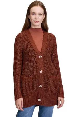 Cartoon Strickjacke Strick-Cardigan mit V-Ausschnitt (1-tlg) Struktur