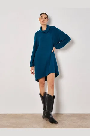 Apricot Strickkleid Weiches Minikleid aus Strick, mit Rollkragen - Verkäufer:
