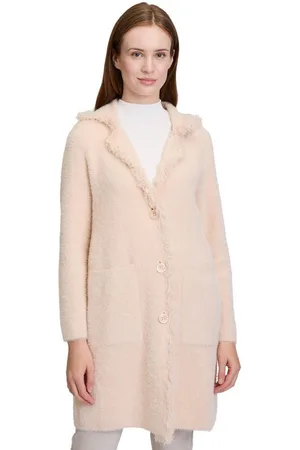 Cartoon Strickjacke Strick-Cardigan mit Reverskragen (1-tlg) Fransen