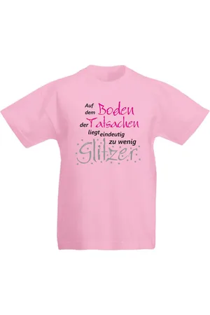 G-graphics T-Shirt Auf dem Boden der Tatsachen liegt eindeutig zu wenig Glitzer Kinder T-Shirt mit Spruch / Statement - Verkäufer: