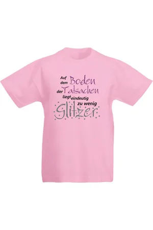 G-graphics T-Shirt Auf dem Boden der Tatsachen liegt eindeutig zu wenig Glitzer Kinder T-Shirt mit Spruch / Statement - Verkäufer:
