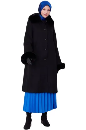 Armine Wintermantel Armine-Pelzmantel mit Knopfleiste vorne – moderne und elegante Hijab-M - Verkäufer: MegaMerchant