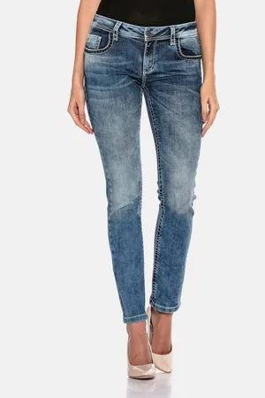 Cipo & Baxx Slim-fit-Jeans Jeans mit Flügel Design, WD401