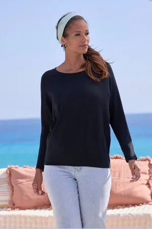 Lascana Langarmshirt mit Fledermausärmeln aus weichem Viskose-Feinstrick