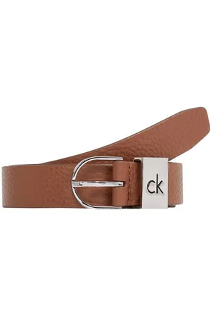 Calvin Klein Ledergürtel CK LOOP THIN ROUND BUCKLE 2.5 Logoprägung