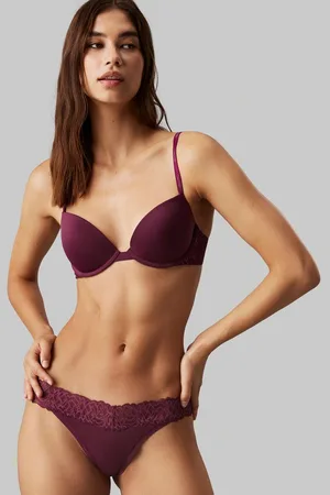 Calvin Klein Push-up-BH PUSH UP PLUNGE mit Logo-Print auf den Trägern