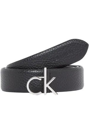 Calvin Klein Ledergürtel CK LOGO BUCKLE BELT 3.0_PBL mit Logoprägung als Schließe