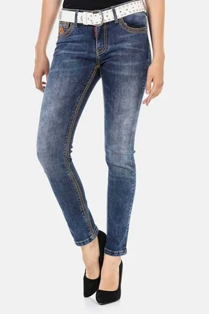Cipo & Baxx Slim-fit-Jeans Jeans mit trendigen Ziernähten, WD462