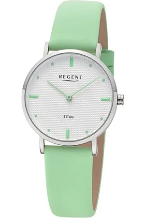 Regent Titanuhr Damen Armbanduhr BA-836 mint / silberfarbend D. 32mm Lederband - Verkäufer: bellambiente