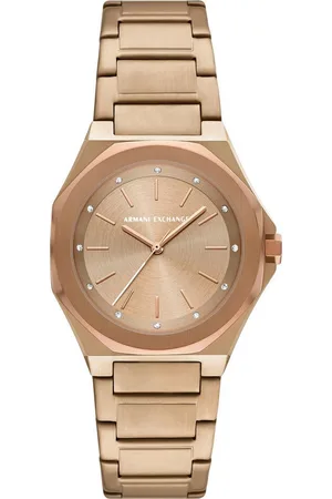Armani Exchange Quarzuhr AX4616, Armbanduhr, Damenuhr, Edelstahlarmband, analog, Glassteine