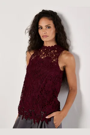 Apricot Spitzentop elegantes Top, in Unifarben - Verkäufer: