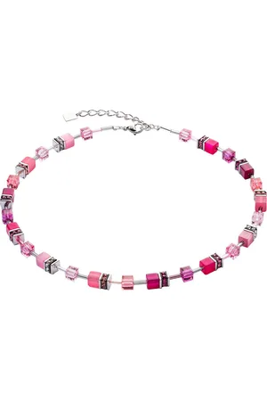 COEUR DE LION Collier Schmuck Geschenk Edelstahl GeoCUBE® Würfelkette, 2838/10, Made in Germany - mit Swarovski® Kristall, Strassstein, Schmuckstein