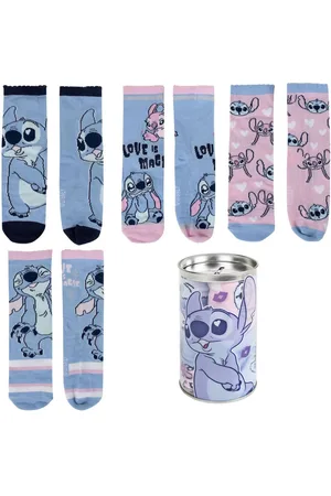 Disney Socken Stitch Mädchen Socken Strümpfe 4 Paar in Spardose - Verkäufer: fabelkids