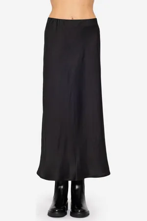 SASSYCLASSY Midirock Glamouröser Rock Damen in Satin-Optik Satin Rock in A Linie in Midi Länge mit elastischem Bund - Verkäufer: