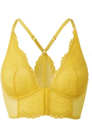 Gossard Longline-BH Lace Longline V-Bügel BH mit Frontverschluss Spicy Mustard (Longline BH, 1-tlg., Spitze/Netz) - Verkäufer: maria-dee