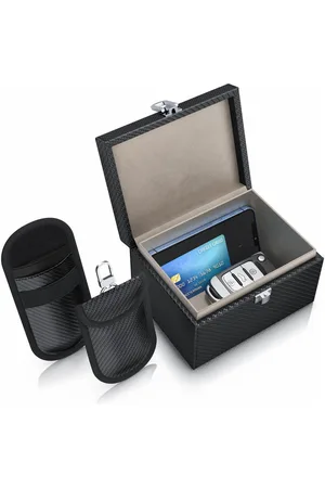 APLIC Schlüsseltasche NFC / RFID Schutzbox, Keyless Go Schutz Box, Autoschlüssel Abschirmung (3-tlg), inkl. 2 x Schlüsselstaschen, SafeBox, Kartentresor, Signal Blocking - Verkäufer: Ganz Einfach